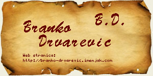 Branko Drvarević vizit kartica